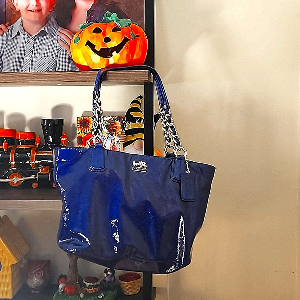 Coach Blue Patent Leather Purse